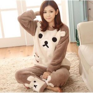 Pyjama Femme Hiver Polaire – Ensemble Haut & Pantalon Manches Longues – Taille Haute, Doux Et Chaud (Tailles S à XXL)