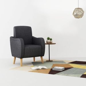Fauteuil Scandinave Klarys Velours Gris Achat Vente