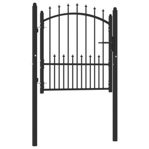 PORTAIL - PORTILLON Portail de clôture avec pointes Acier 100x100 cm Noir - SALUTUYA - BD8790