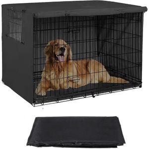 CAGE Housse de cage pour chien en tissu Oxford 210D - Résistant au vent - Respirante - Avec ouverture de fenêtre pour[S475]