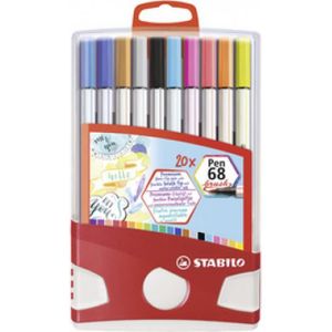 Stylo-feutre pen 68 colorparade boîte plastique de 20 feutres pointe  moyenne couleurs d'encre assorties (jeu 20 unités) - La Poste