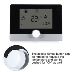 THERMOSTAT D'AMBIANCE Thermostat de chauffage de l'eau Régulateur de température de thermostat programmable pour système de chauffage noir Noir-7031726896