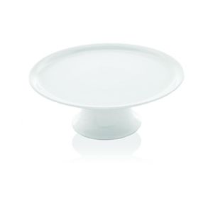 Présentoir Gâteau Blanc Broderie 35 Cm Sur Pied - Plateau Rond Métal Patisdecor