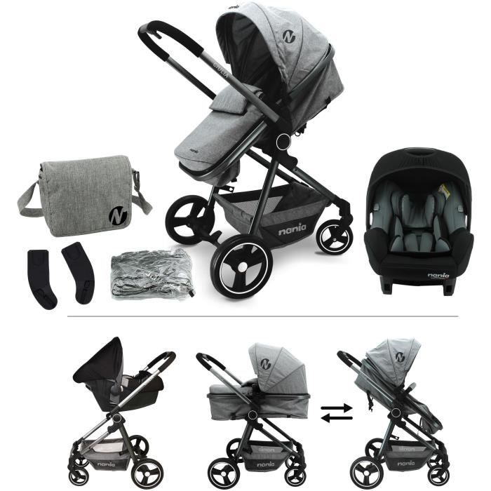 Poussette combiné hot sale pour jumeaux