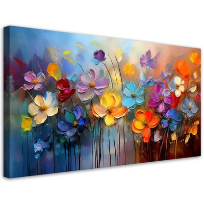 Feeby Tableau Sur Toile Arbre De L'Amour Fleurs Abstrait - Décoration Murale Moderne 80x120 Cm Salon Et Chambre