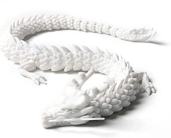 Œuf De Dragon Imprimé 3D Articulé – Bleu/blanc, PLA, 28 X 4 Cm, Jouet Décoratif Mobile Pour Bureau Ou Salon