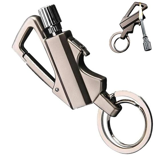Lot De 2 Briquets à Essence (kérosène) Rechargeables Avec Porte-clés - Design Rétro, Métal, Pour Camping, Survie Briquet Porte-clés Camping