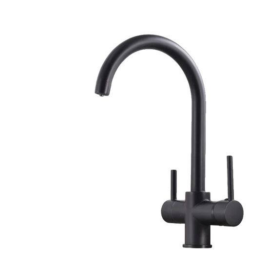 Robinet de cuisine de 3 en 1, double poignée, beffigue d'eau filtrée