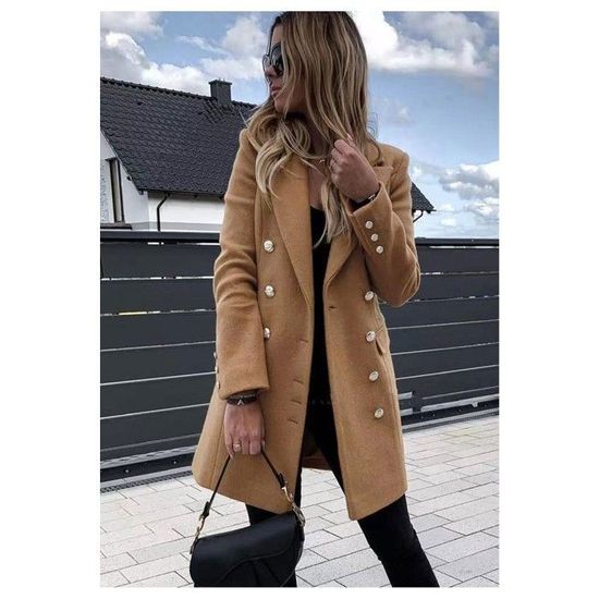 Manteau Mi Long Marron Femme Marron Cdiscount Prêt-à-Porter