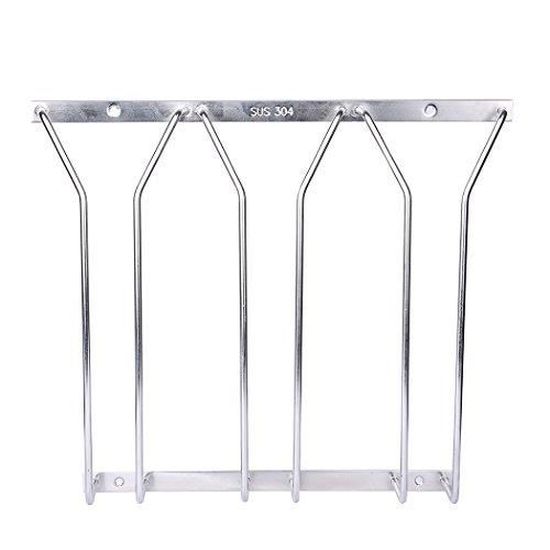 Porte-verres Inox 304 2 Rangées Support Verre à Vin Sous Meuble Dianoo - Acier Inox 304 30cm Rangement Verres Pied Cuisine