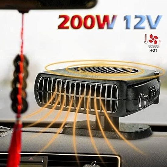 Chauffage Voiture 12v 120W - 2 En 1 Chauffage Et Ventilateur - Rotation 360°, Désembuage Rapide - Pour Allume-cigare Chauffage Allume Cigare 120W