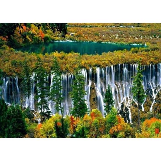 Kit Peinture Diamant 5D Adulte - Paysage Montagne Rivière 30x40cm, Avec Tous Les Outils
