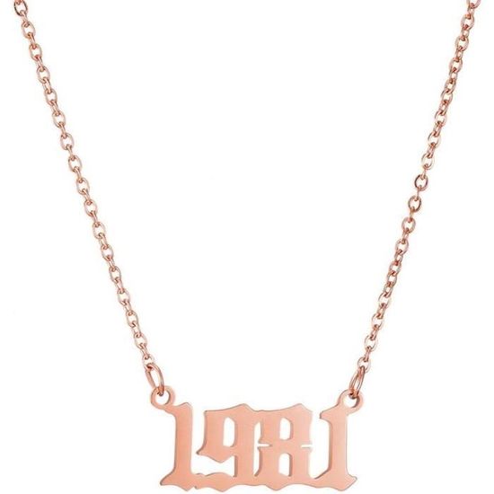 Année Numéro Collier Pour Femmes Filles Charme Anniversaire Bijoux