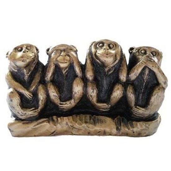 Lot De 4 Singes De La Sagesse Achat Vente Statue Statuette Cdiscount