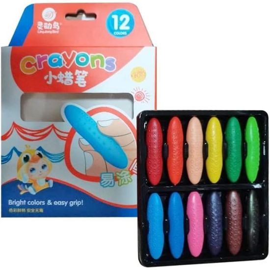 Crayons De Couleur En Forme De Cacahuètes - Lot 12/24/36 Couleurs - Non Toxiques, Lavables - Pour Enfants 3 Ans+