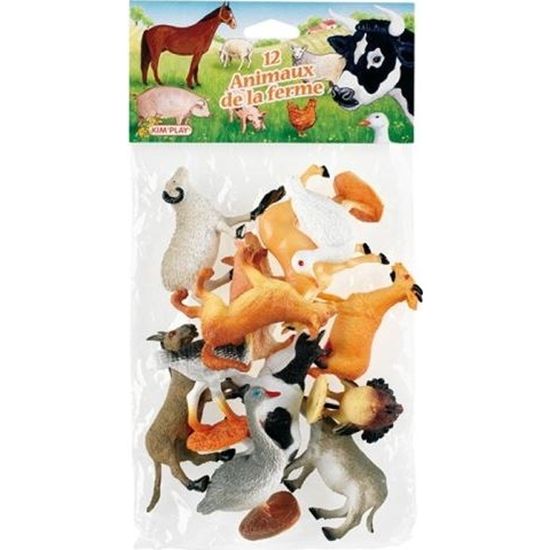 Personnages miniatures - KIM PLAY - Animaux de la ferme x12 - Mixte - Jaune  - A partir de 3 ans - Cdiscount Jeux - Jouets