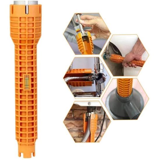 flintronic Clé de lavabo, clé d'évier de 27,9 cm, clé à écrou de robinet réglable, capacité de 10 à 32 mm pour écrous hexagonaux de robinet sous évier (argent flintronic Clé de lavabo, clé d'évier de 27,9 cm, clé à écrou de robinet réglable, capacité de 10 à 32 mm pour écrous hexagonaux de robinet sous évier (argent