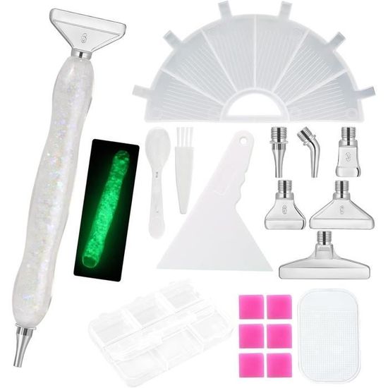 Stylo Lumineux LED Pour Diamond Painting - Outil De Perçage Avec Lumière, Longueur 15 Cm (blanc)