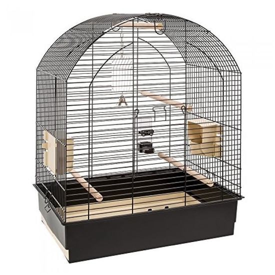 Cage à Oiseaux Métal Volière Perruches Perroquet Intérieur Blanc/Noir  Beeztees