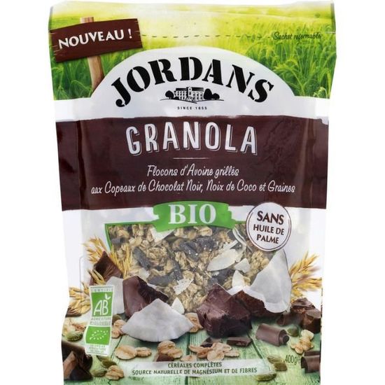 JORDAN'S Granola aux chocolats noir, noix de coco Bio 400 g