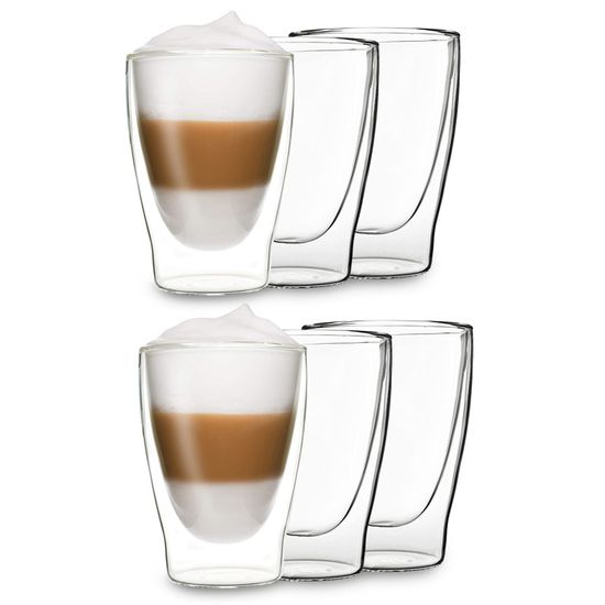 6 Tasses à Expresso HENGBIRD - Verre Borosilicate Double Paroi - 80ml - Effet Flottant