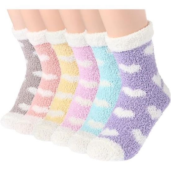 Chaussettes De Sommeil épaisses Unisexe - Peluche Douce, Chaudes Pour L'hiver, Confortables Maison, Noir - 2