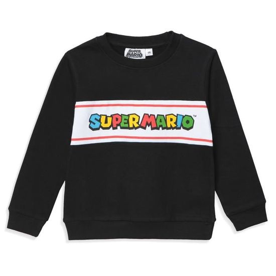 NINTENDO Sweat Super Mario Noir Gar on Cdiscount Pr t Porter