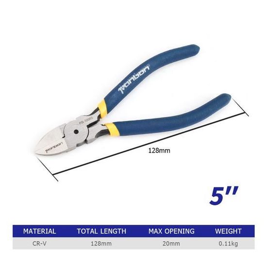 Pince Coupe-Fil Diagonale De Précision - Acier Haute Vitesse - Pour Électronique, Bijoux, Modélisme - Taille 130mm