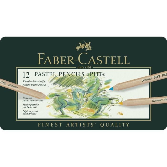 FABER-CASTELL Boîte de 12 Crayons pastel Pitt