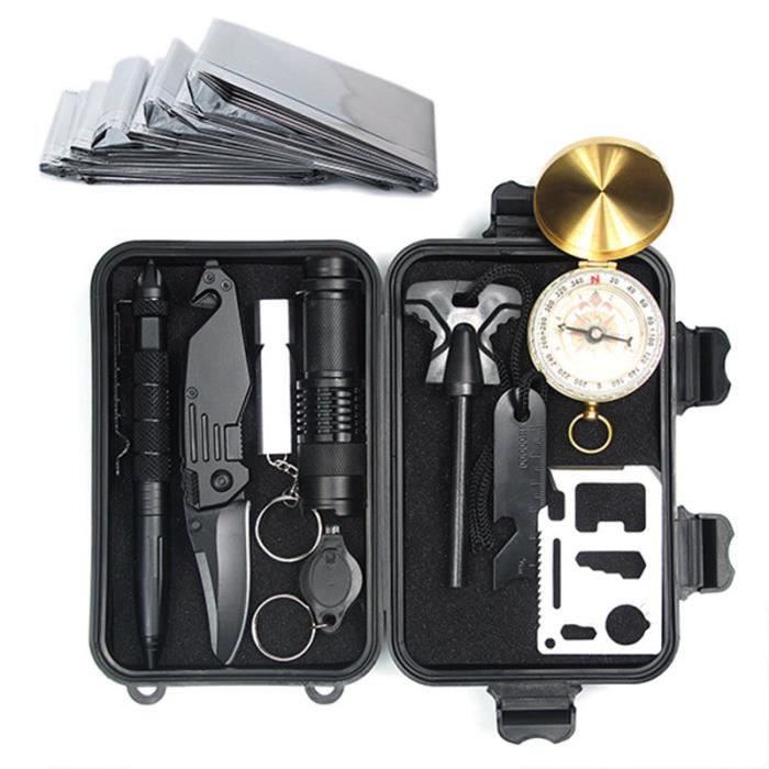 11 en 1,Multi outils de survie professionnelle Sécurité à l'extérieur Équipement de défense pour Randonnée Cyclisme Escalade Chasse