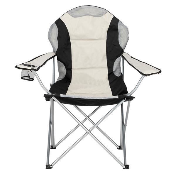 Chaises de Camping pliables avec Porte Gobelet et Housse Sac de Transport Gris 2PCS