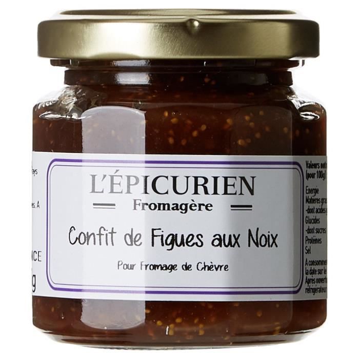 L'Epicurien Confit de Figues aux Noix Confiture 125 g - Pack de 3