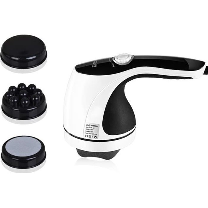 Ikeepi Masseur électriques Portable à Infrarouge Massage anti cellulite avec 4 têtes de massage pour nuque épaules dos abdomen