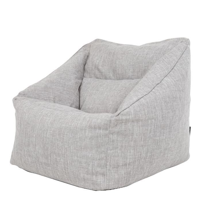 icon Pouf Fauteuil  Oslo  - Gris, 85cm x 60cm, Pouf de Salon, Chaise pour Chambre, Textile Tissé
