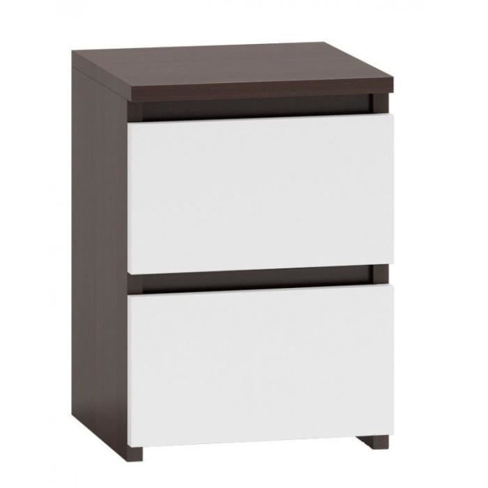 TABLE DE NUIT- MALWA M2 -BLANC/ WENGE