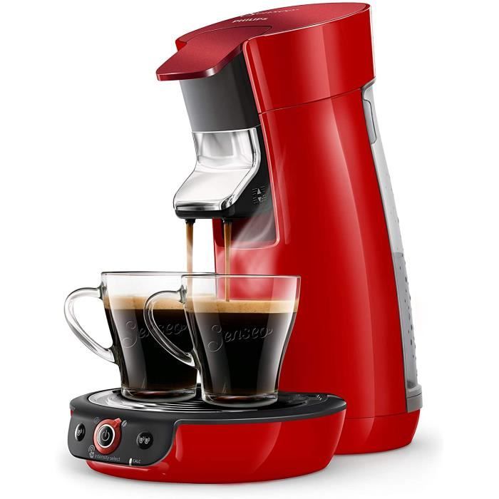 Philips HD6564/81 Machine à café à dosettes SENSEO Viva Café Duo Select Rouge Scintillant