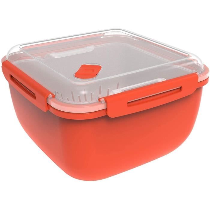 Rotho Memory Microwave Cuiseur à Vapeur 2,5L avec Tamis pour Micro-ondes et Cuiseur à Vapeur, Plastique (PP) sans BPA, Rouge/Transpa