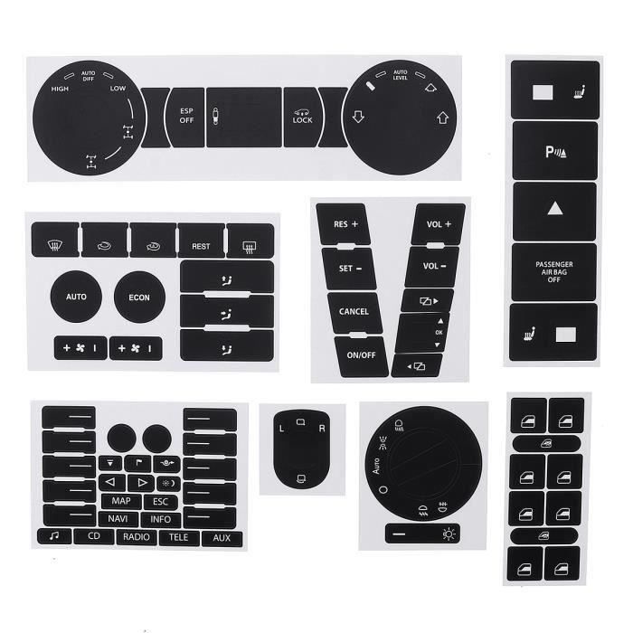 Kit Autocollant Réparation de Bouton Sticker Pour Véhicule VW Volkswagen Touareg 2004–2009 Aw44008