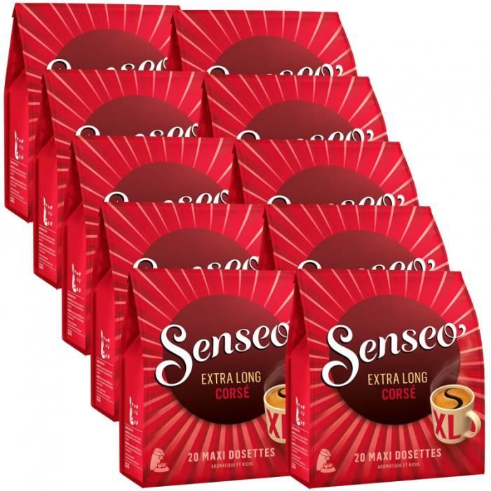 Lot de 10 x 20 dosettes senseo XXL Corsé