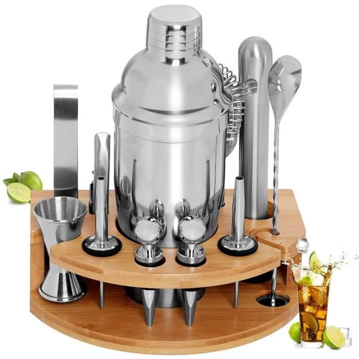 SET COCKTAIL GARDOM Shaker à Cocktail 12 Pièces,Shaker Cocktail Professionnel 750ml,Kit Mojito avec Jigger,Pinces 83