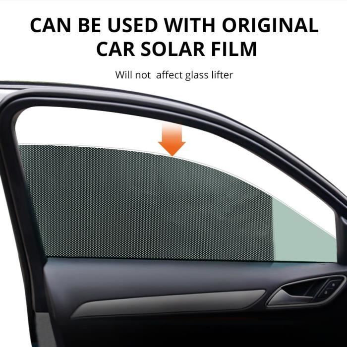 Pare-soleil en Film PVC noir pour vitres latérales de voiture, 2 pièces, couverture de pare-soleil Automobil