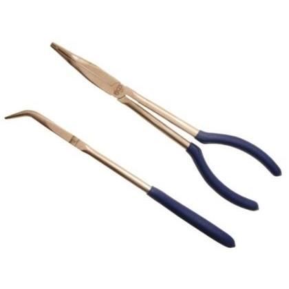Longue pince a bec coudee 45 degres lg 280 mm