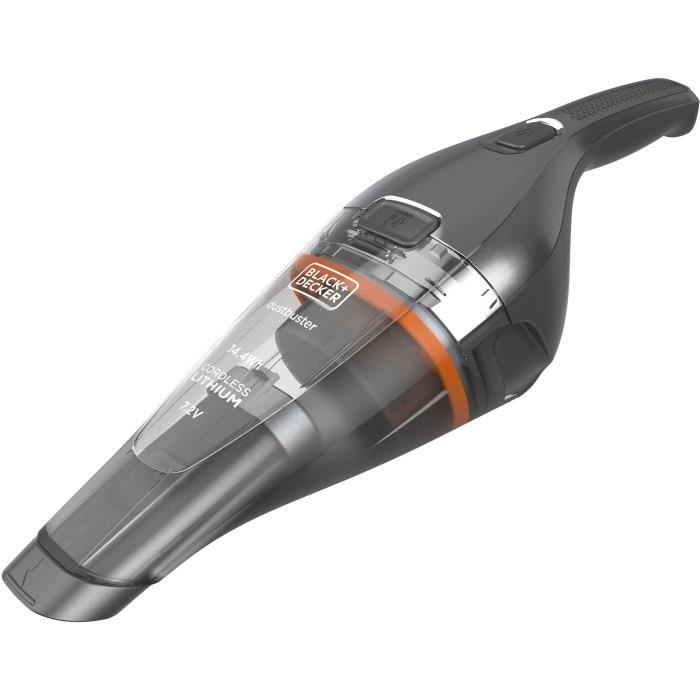 BLACK+DECKER - NVC220WC-QW - Dustbuster Lithium 7,2V - Aspirateur à main sans fil 7.2 V - 15,5 AirWatts - 385 ml - Gris métalisé