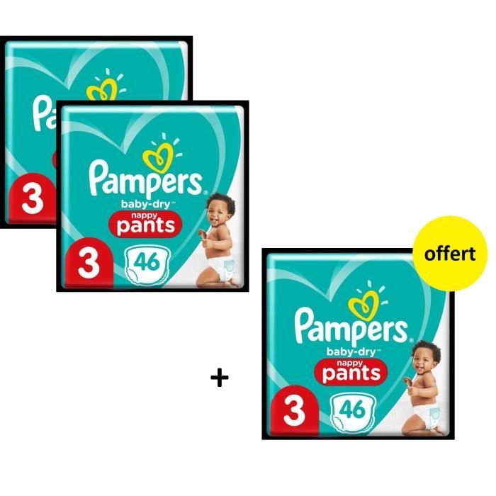 Pampers Baby Dry Pants Geant T3 X138 - Lot de 3