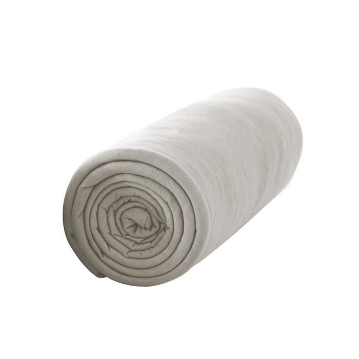 TODAY Drap housse 100% coton - 140 x 190 cm - Mastic (Lot de 2)