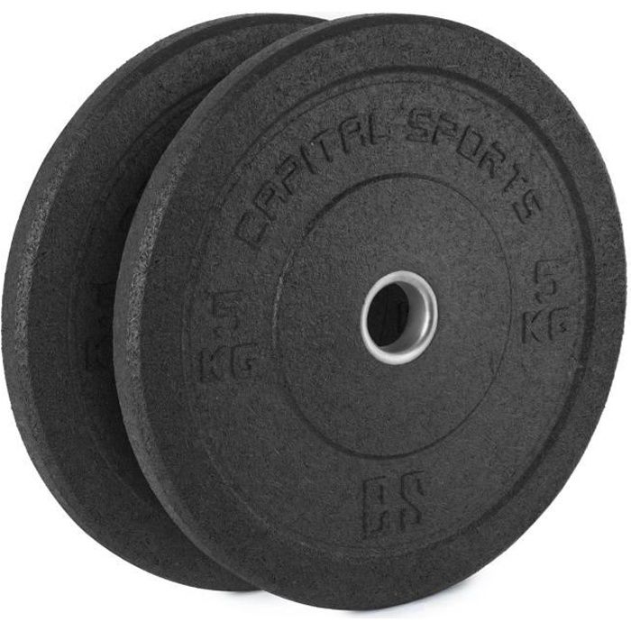 CAPITAL SPORTS Renit Hi Temp Disques pour haltères alu & caoutchouc 2x 5kg
