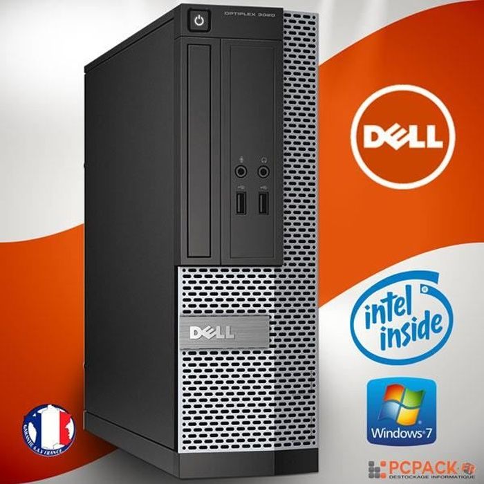 UNITE CENTRALE - PC BUREAU DELL OPTIPLEX 3020 DESKTOP INTEL RAM 4 GO HDD 500 GO