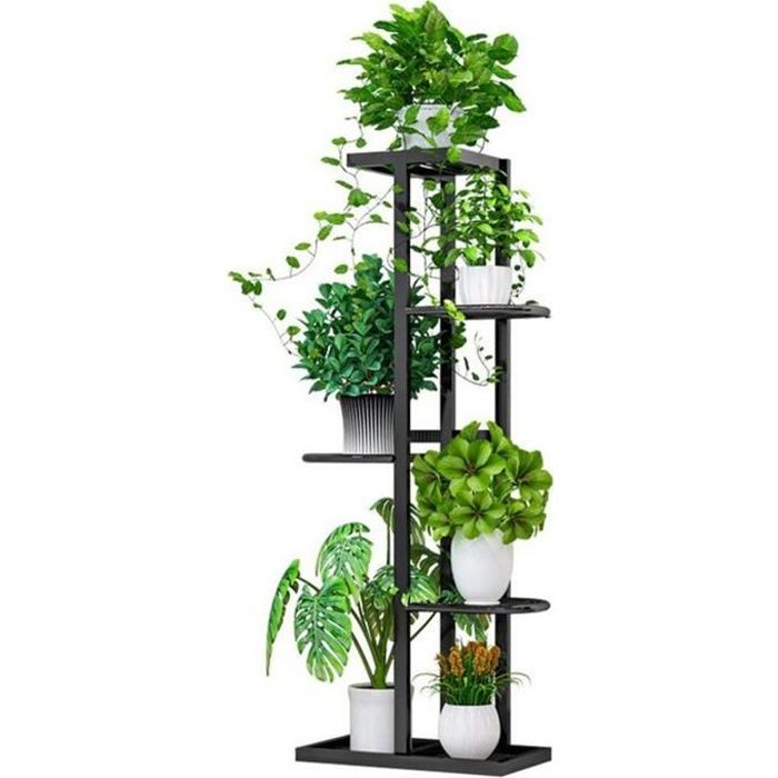 NEUFU Porte plante en fer etagère de fleur 5 niveaux présentoire de jardin