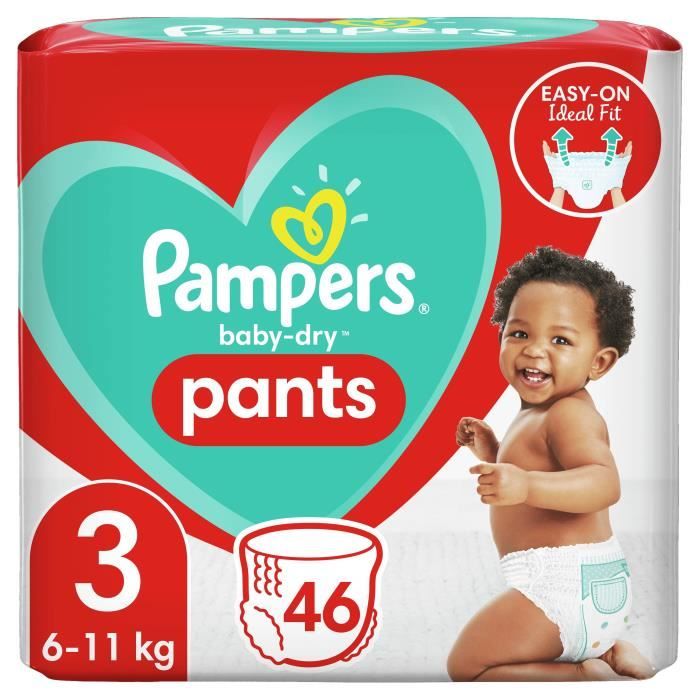 PAMPERS Baby-Dry Pants Couches-Culottes Taille 3, 46 Culottes