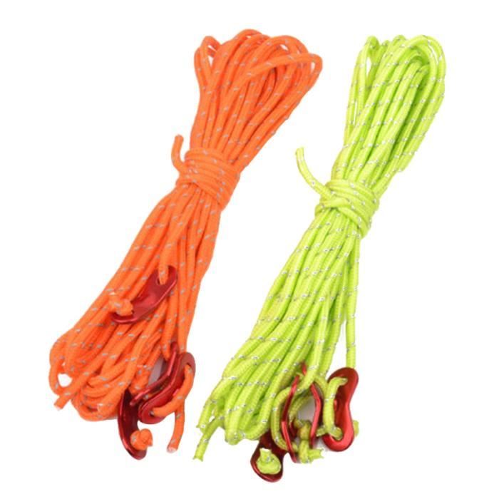 2 packs (8 Pcs / Pack) 8x4M Corde Tente Extérieure Réfléchissante Lignes de Guide Cordes Camping de Randonnée TENTE DE CAMPING